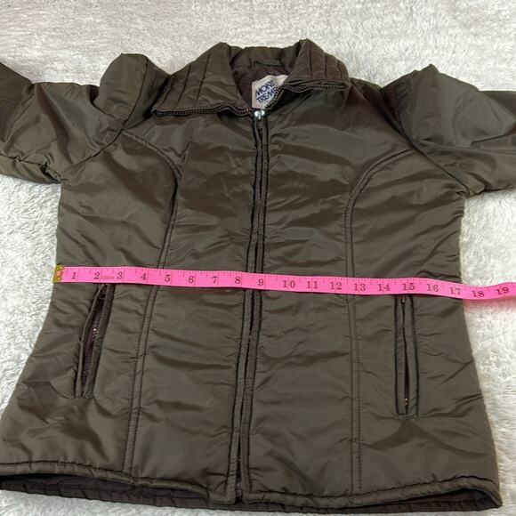 Vintage 70s Mont Tremblant Canadian brown and orange zip up coat, size 10 - Picture 8 of 11